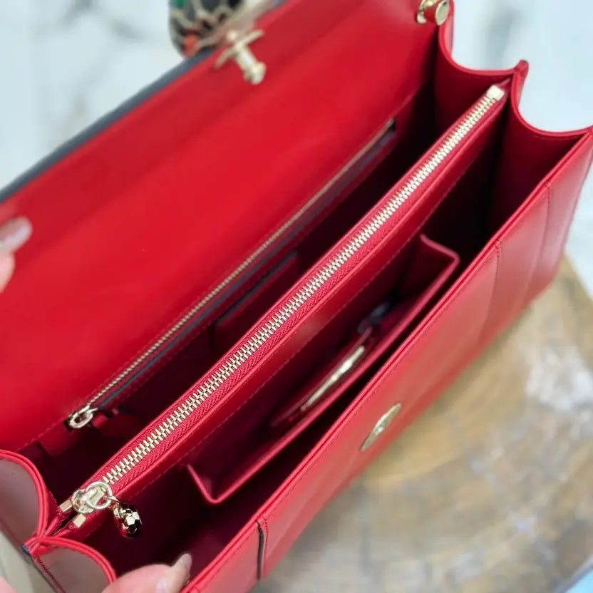 Boutique Level Quality || Bvlgari Serpenti Forever "Double" flap bag in Red