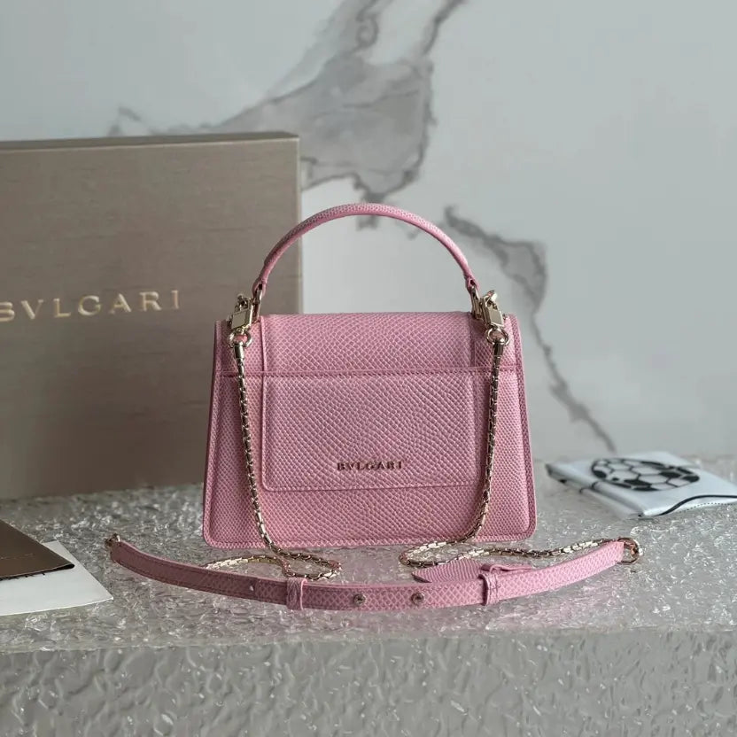 Boutique Level Quality || Bvlgari SERPENTI FOREVER Mini Handbag in Pink