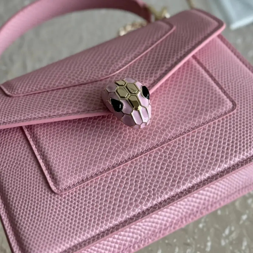 Boutique Level Quality || Bvlgari SERPENTI FOREVER Mini Handbag in Pink