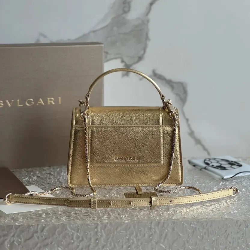 Boutique Level Quality || Bvlgari SERPENTI FOREVER Mini Handbag in Golden