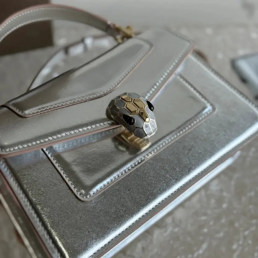 Boutique Level Quality || Bvlgari SERPENTI FOREVER Mini Handbag in Silver