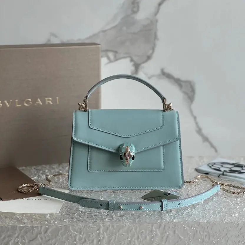 Boutique Level Quality || Bvlgari SERPENTI FOREVER Mini Handbag in Blue