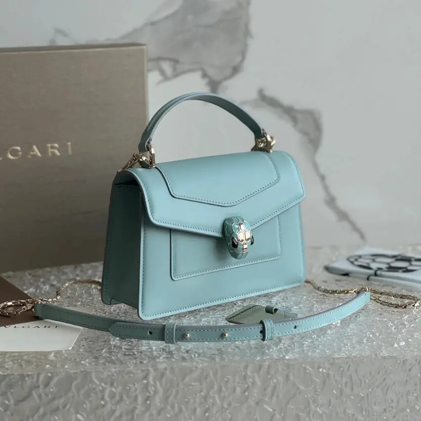 Boutique Level Quality || Bvlgari SERPENTI FOREVER Mini Handbag in Blue