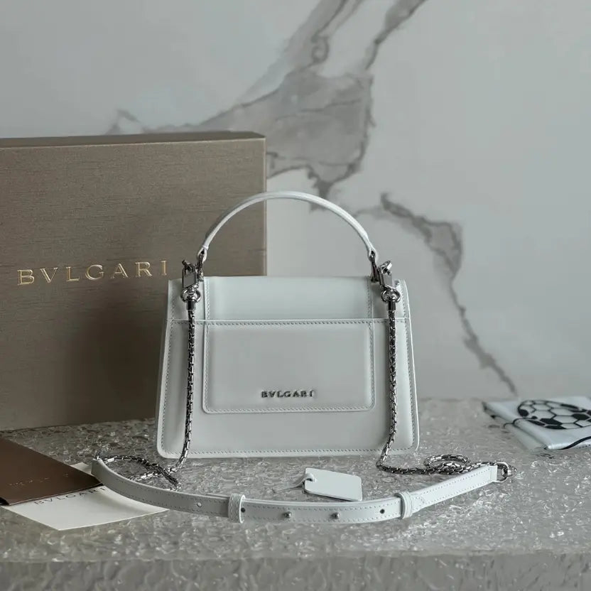 Boutique Level Quality || Bvlgari SERPENTI FOREVER mini handbag in white