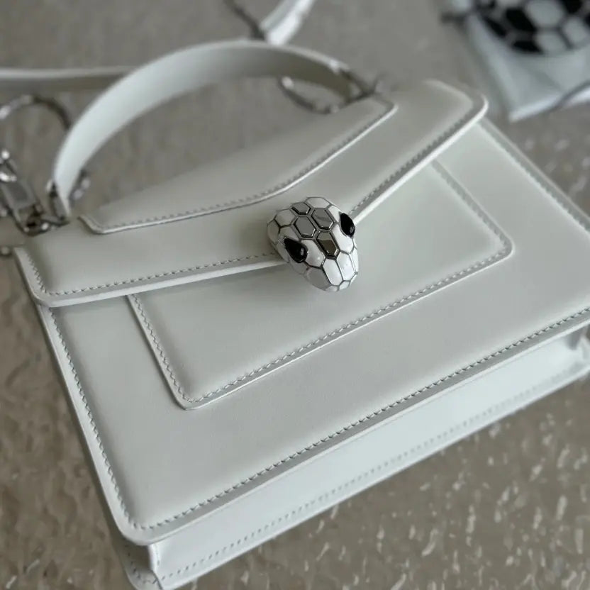 Boutique Level Quality || Bvlgari SERPENTI FOREVER mini handbag in white
