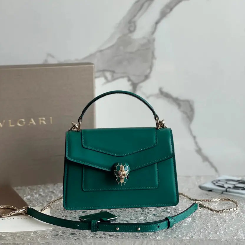 Boutique Level Quality || Bvlgari SERPENTI FOREVER Mini Handbag in Green