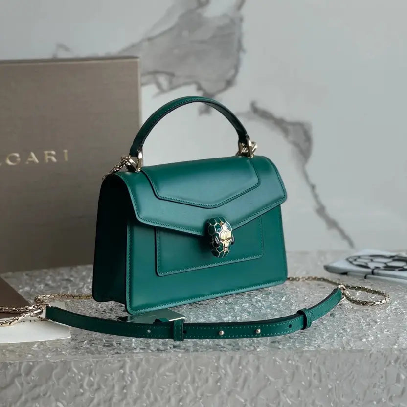 Boutique Level Quality || Bvlgari SERPENTI FOREVER Mini Handbag in Green