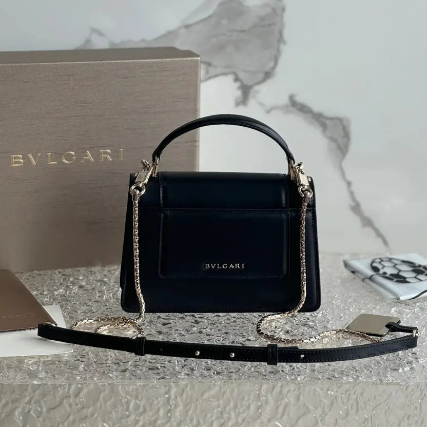 Boutique Level Quality || Bvlgari SERPENTI FOREVER Mini Handbag in Black