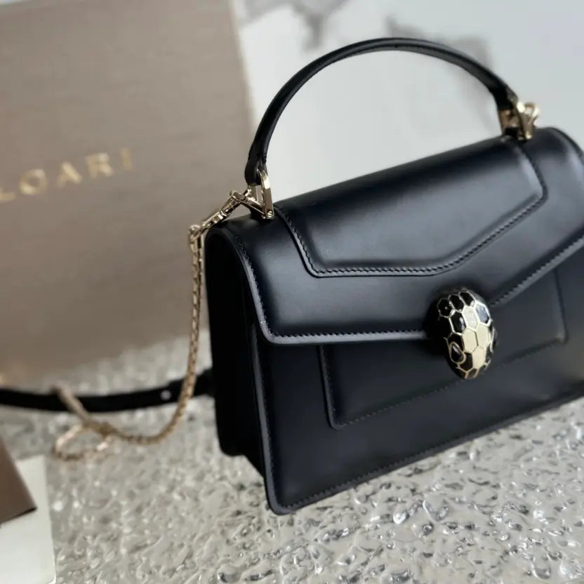 Boutique Level Quality || Bvlgari SERPENTI FOREVER Mini Handbag in Black