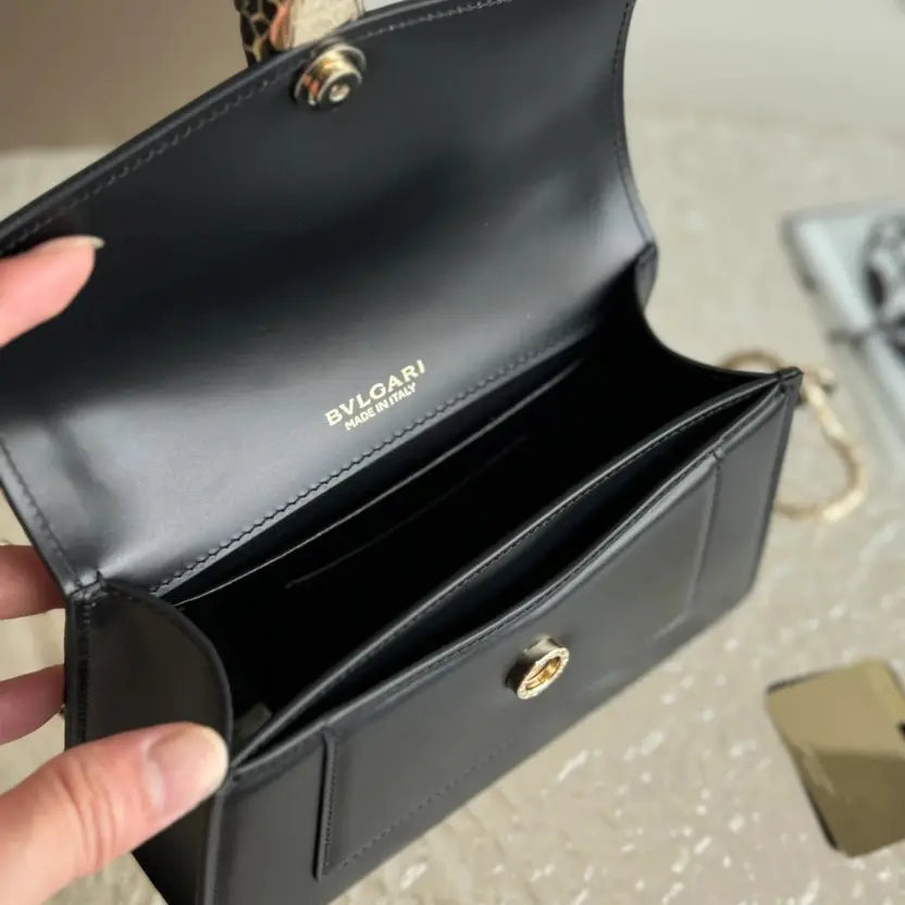 Boutique Level Quality || Bvlgari SERPENTI FOREVER Mini Handbag in Black