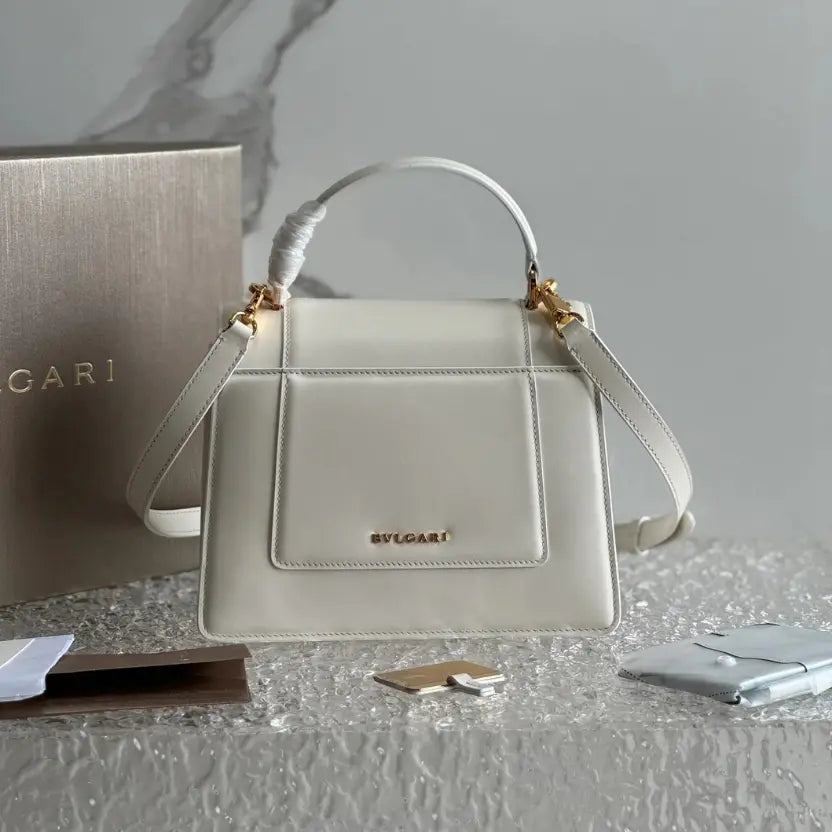 Boutique Level Quality || Bvlgari SERPENTI FOREVER Medium Tote Bag in White