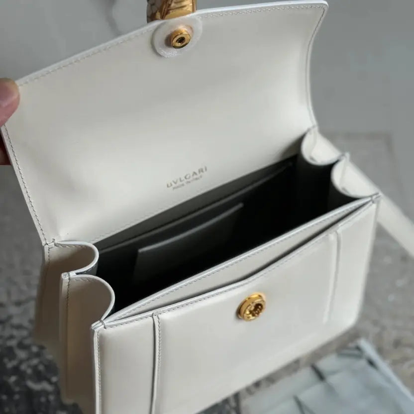 Boutique Level Quality || Bvlgari SERPENTI FOREVER Medium Tote Bag in White