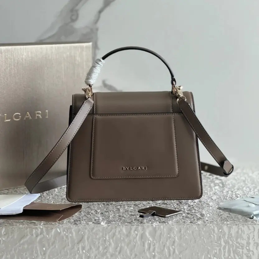 Boutique Level Quality || Bvlgari SERPENTI FOREVER Medium Tote Bag in Brown