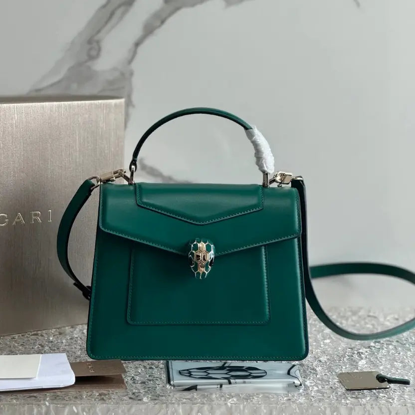 Boutique Level Quality || Bvlgari SERPENTI FOREVER Medium Tote Bag in Green