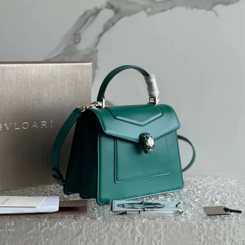 Boutique Level Quality || Bvlgari SERPENTI FOREVER Medium Tote Bag in Green