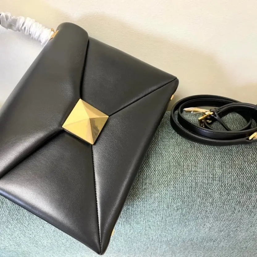 Boutique Level Quality || Valentino Garavani One Stud Small Top Handle Bag in Black