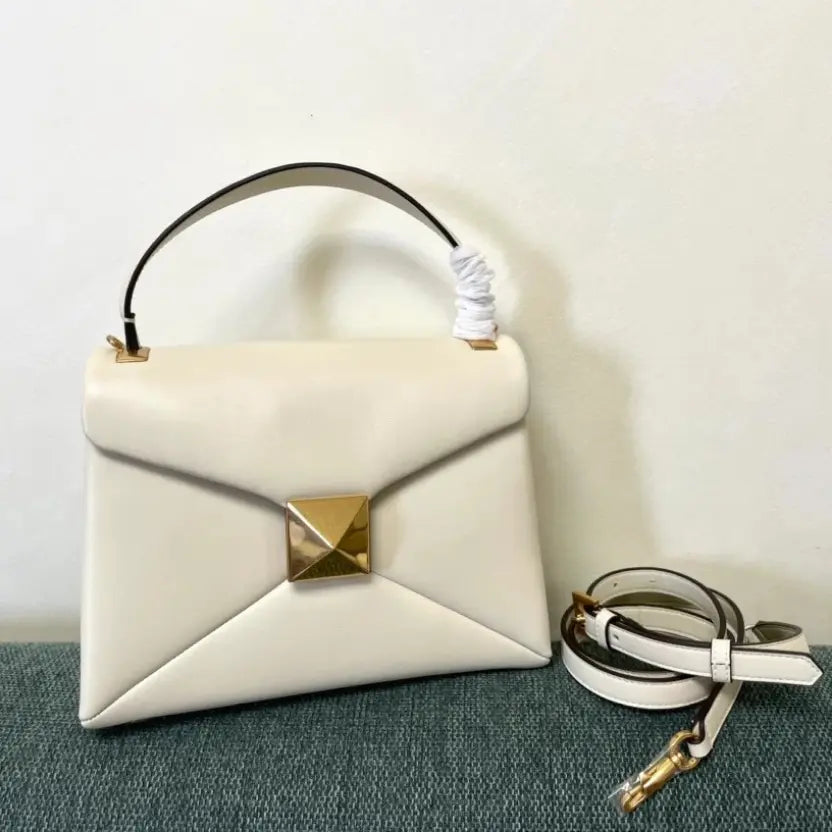 Boutique Level Quality || Valentino Garavani One Stud Top Handle Bag in White