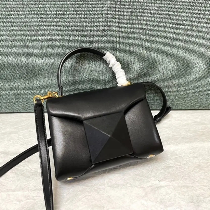 Boutique Level Quality || Valentino Garavani One Stud Mini Top Handle Bag in Black