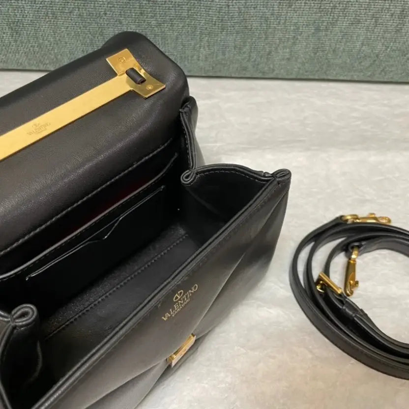 Boutique Level Quality || Valentino Garavani One Stud Mini Top Handle Bag in Black