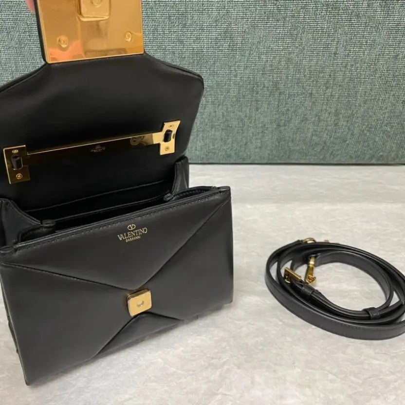 Boutique Level Quality || Valentino Garavani One Stud Mini Top Handle Bag in Black