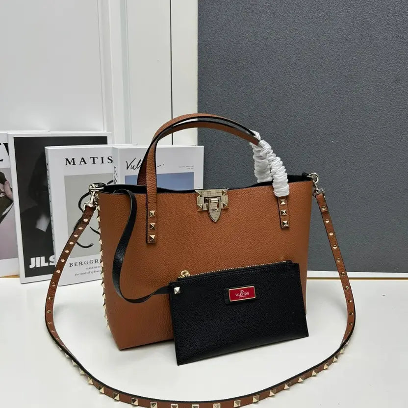 Boutique Level Quality || Valentino Garavani calfskin tote bag in Brown