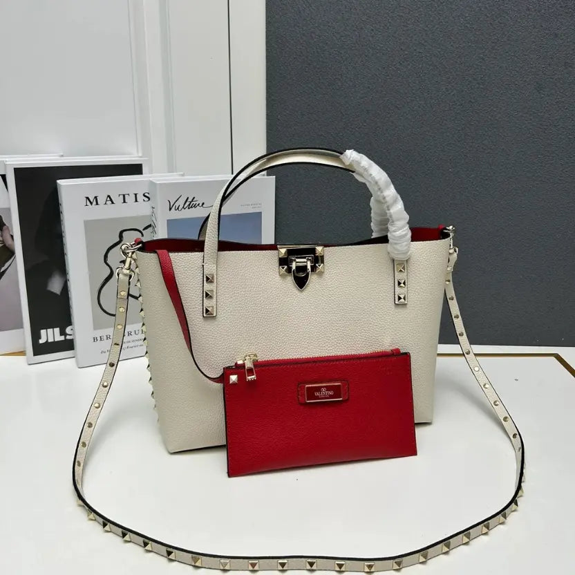 Boutique Level Quality || Valentino Garavani calfskin tote bag in White