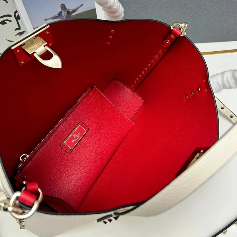 Boutique Level Quality || Valentino Garavani calfskin tote bag in White