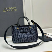 Boutique Level Quality || Valentino Garavani Medium VLOGO Signature Toile Iconographe denim tote bag
