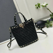 Boutique Level Quality || Valentino Garavani Rockstud Mini Bucket Bag in Black