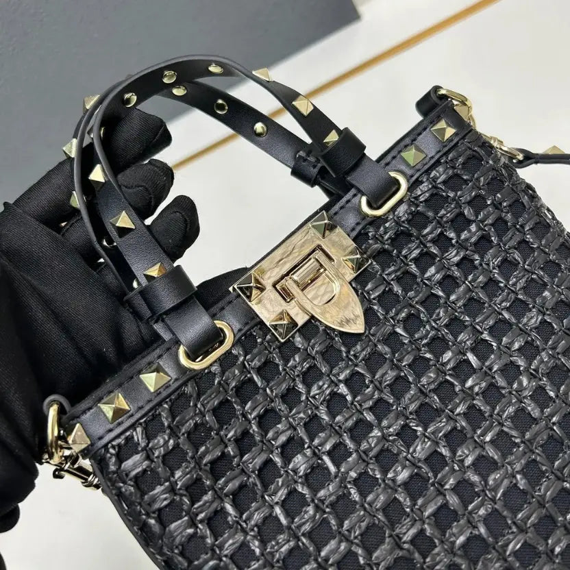 Boutique Level Quality || Valentino Garavani Rockstud Mini Bucket Bag in Black
