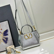 Boutique Level Quality || Valentino Garavani Alltime Small Handbag in Silver-Tone
