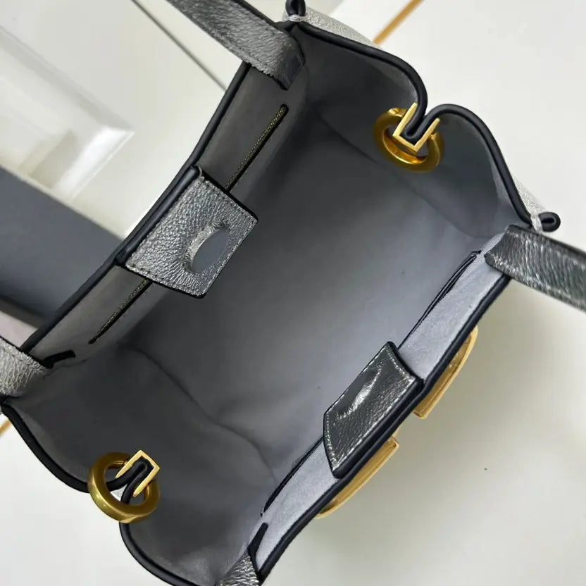 Boutique Level Quality || Valentino Garavani Alltime Small Handbag in Silver-Tone