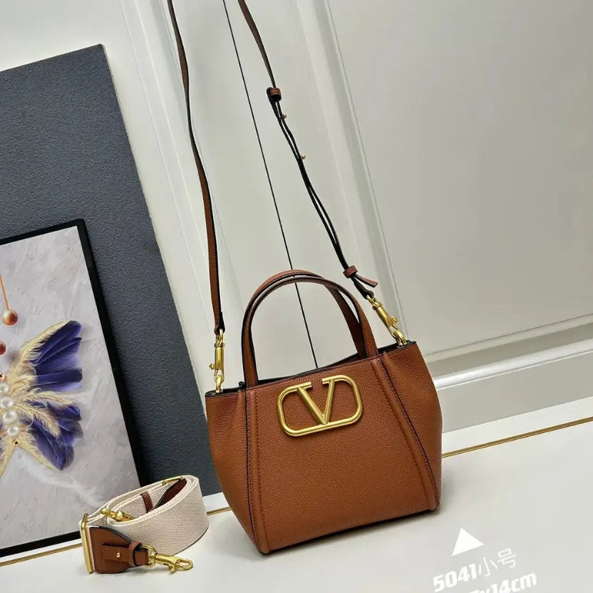 Boutique Level Quality || Valentino Garavani Alltime Small Satchel Bag in Light Brown
