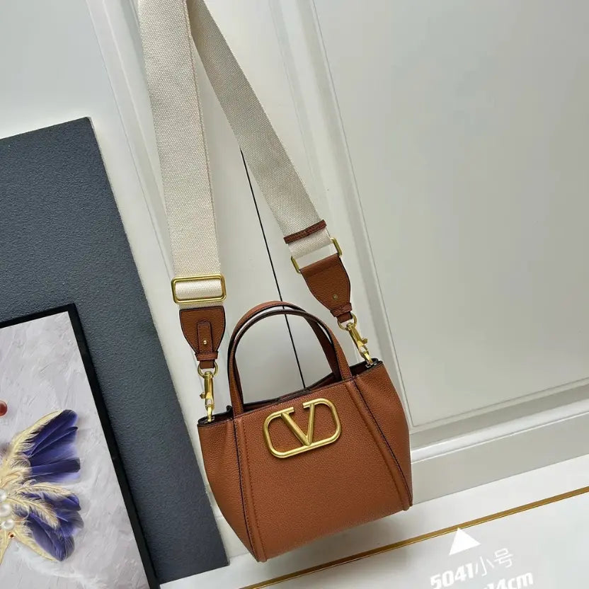 Boutique Level Quality || Valentino Garavani Alltime Small Satchel Bag in Light Brown
