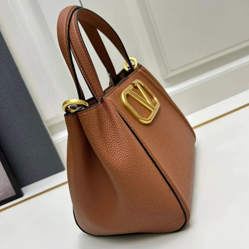 Boutique Level Quality || Valentino Garavani Alltime Small Satchel Bag in Light Brown