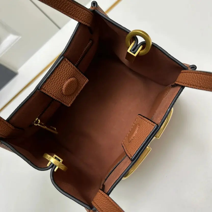 Boutique Level Quality || Valentino Garavani Alltime Small Satchel Bag in Light Brown