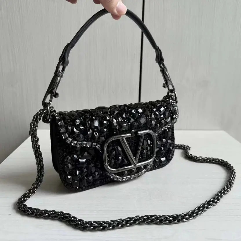 Boutique Levels Quality || Valentino Garavani Locò Small Shoulder Bag in Black