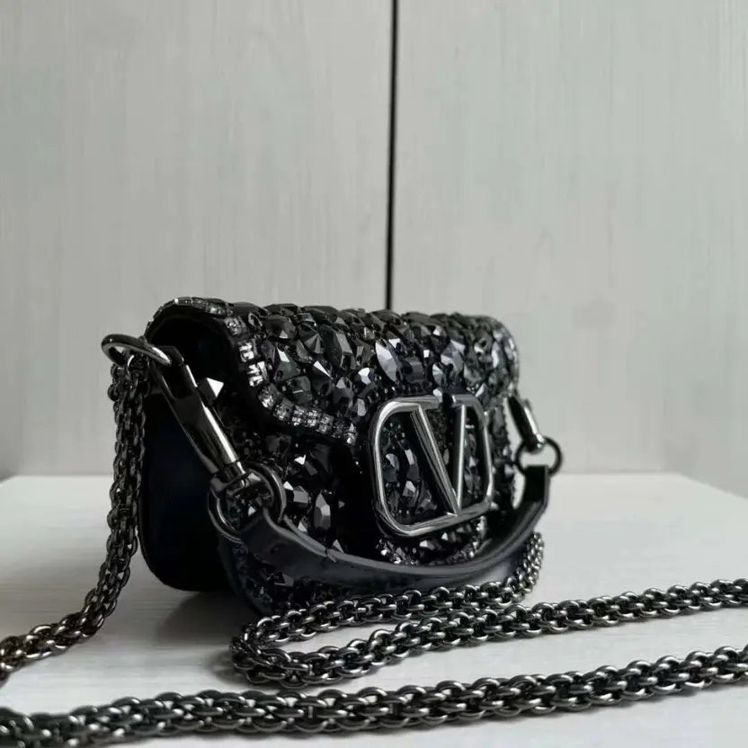Boutique Levels Quality || Valentino Garavani Locò Small Shoulder Bag in Black