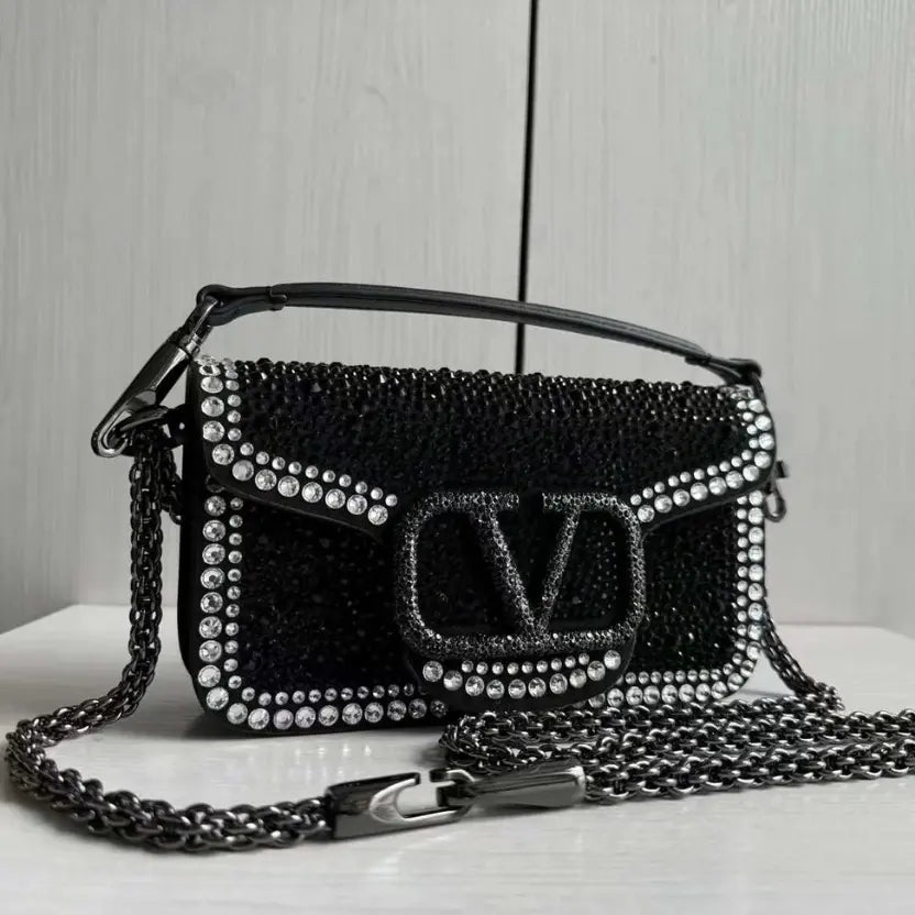 Boutique Level Quality || Valentino Garavani Small Locò shoulder bag in Black