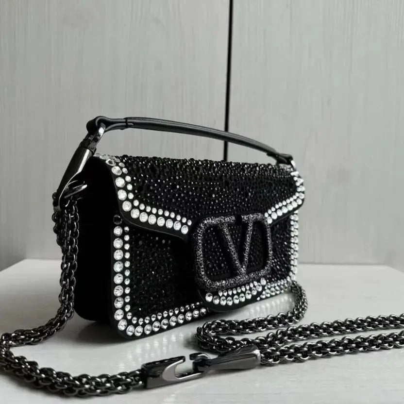 Boutique Level Quality || Valentino Garavani Small Locò shoulder bag in Black