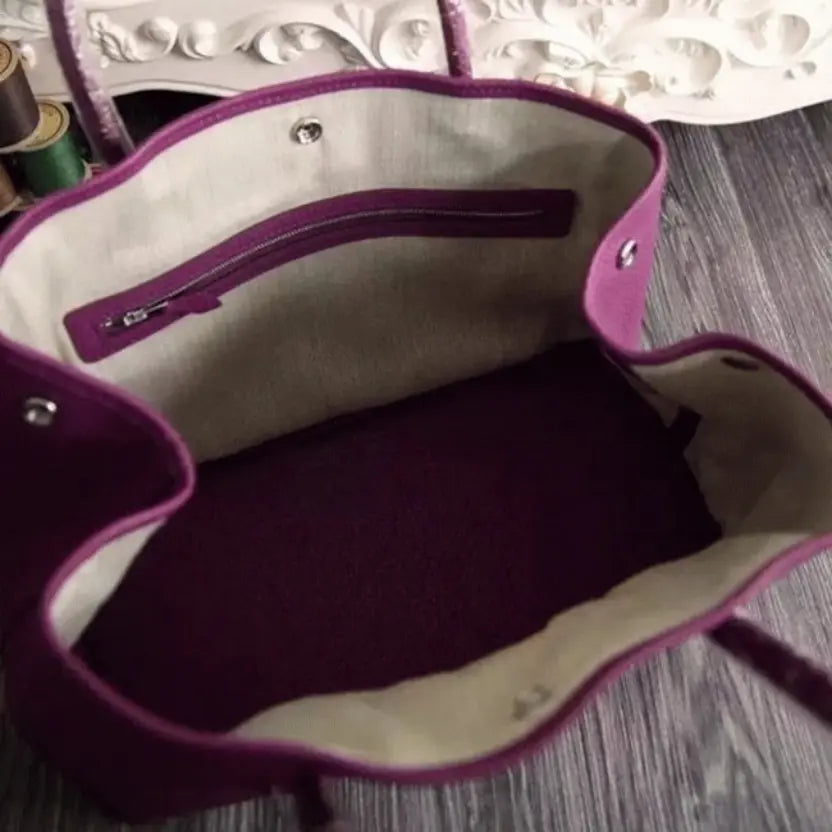 Boutique Quality || Purple Hermes Garden Party 36cm Tote with Bold Hue