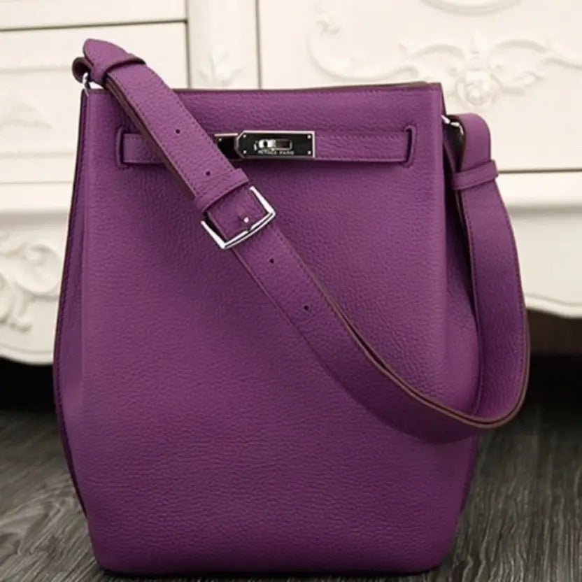 Boutique Quality || Purple Leather Knockoff Hermes So Kelly 22cm Stylish Purse