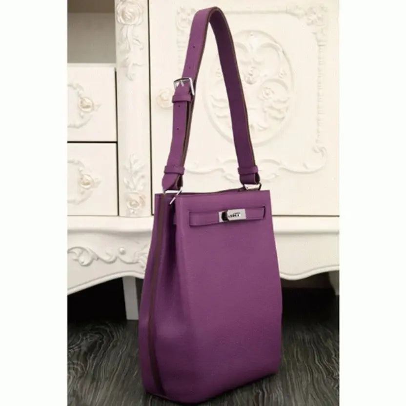 Boutique Quality || Purple Leather Knockoff Hermes So Kelly 22cm Stylish Purse