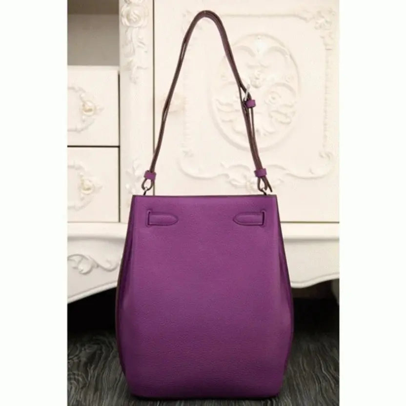 Boutique Quality || Purple Leather Knockoff Hermes So Kelly 22cm Stylish Purse
