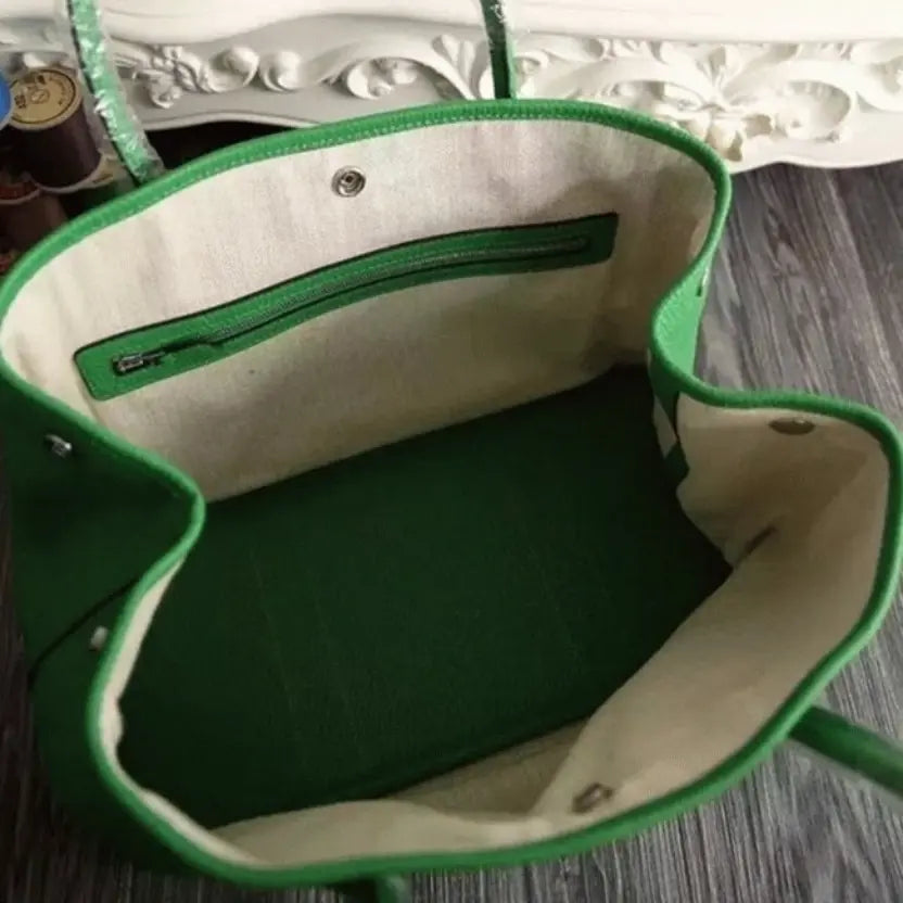 Boutique Quality || Bamboo Color Luxury Hermes Garden Party 30cm Modern Tote