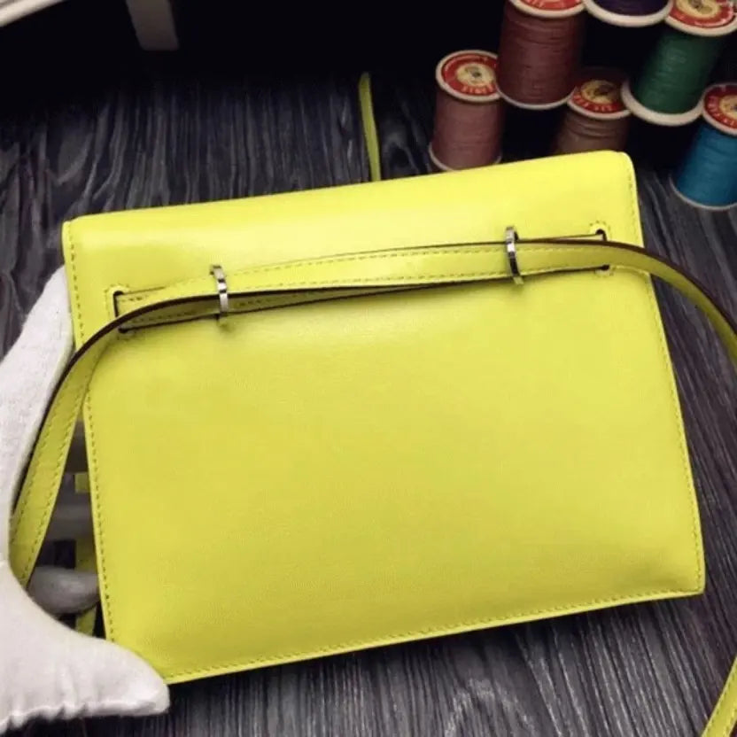 Boutique Quality || Yellow Swift Leather Hermes Kelly Danse Bright Handbag