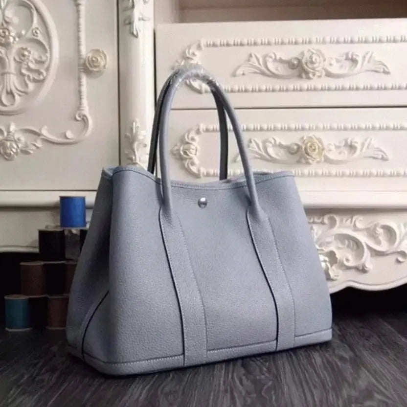 Boutique Quality || Lin Blue Best Hermes Garden Party 30cm Elegant Bag