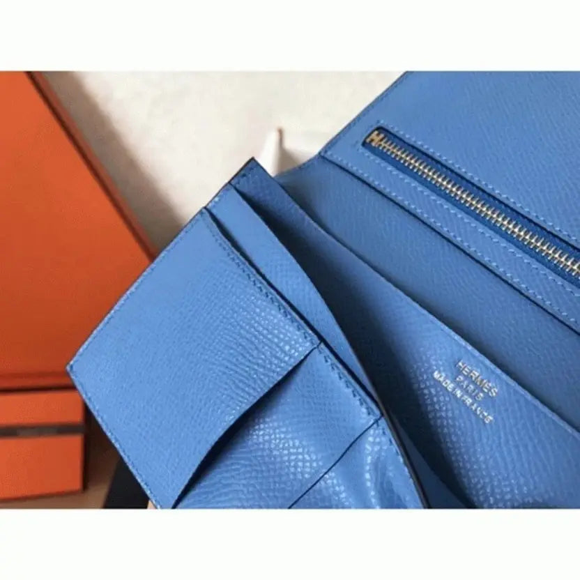 Boutique Quality || Blue Jean Epsom Hermes Bearn Wallet