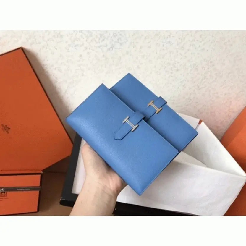 Boutique Quality || Blue Jean Epsom Hermes Bearn Wallet