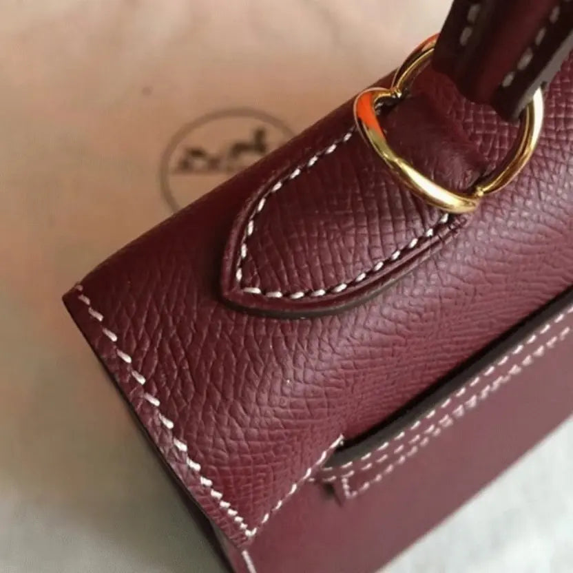 Boutique Quality || Bordeaux Epsom Hermes Kelly 25cm Elegant Purse